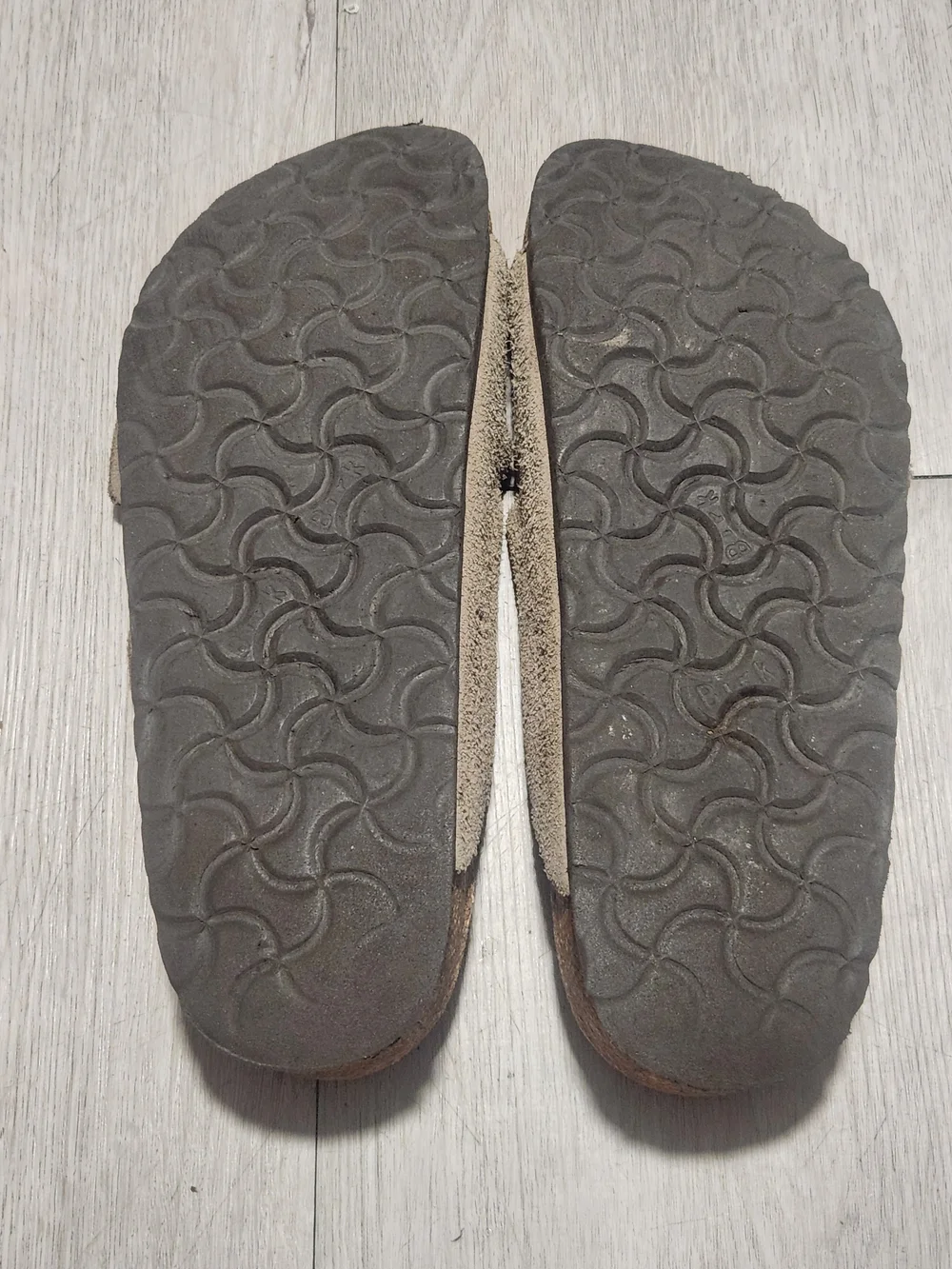 Birkenstock Men's Suede Two-Strap Slide Sandals - Taupe Gray